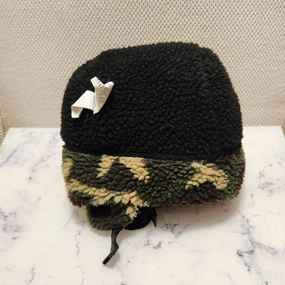 Boys Black & Camo Trapper Hat